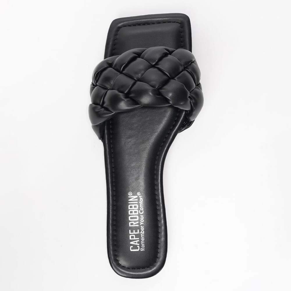 Cape Robbin Vagabond Flat Sandals Black